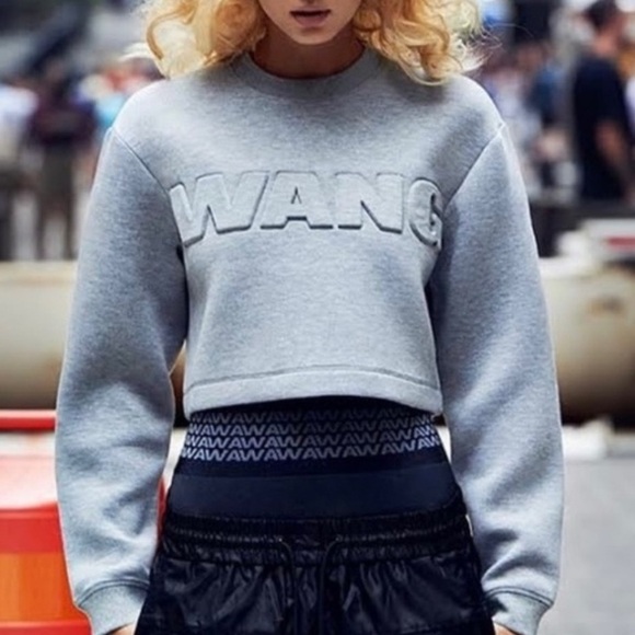 Alexander Wang X H&M Grey Scuba Cropped Sweatshirt - Picture 1 of 9